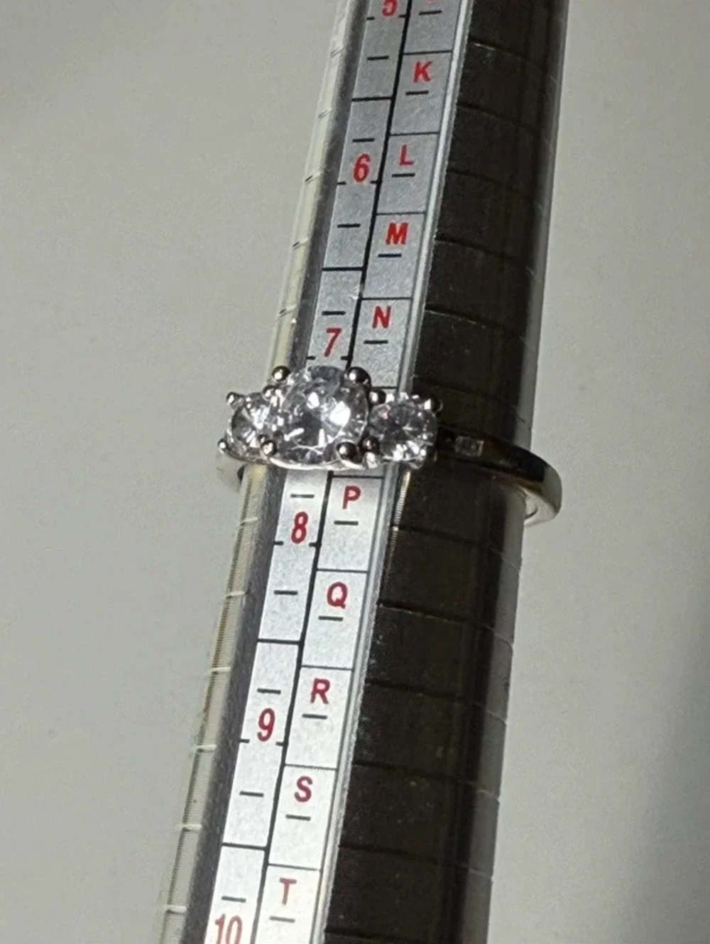 Sterling Silver 3-Stone CZ Past Present Future Ring Size 7.5